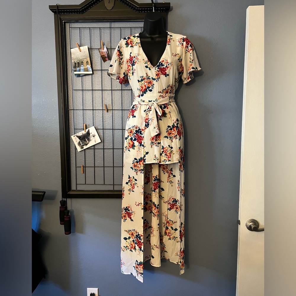 High-Low Floral Romper